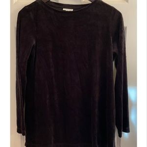 J. Jill Pure Jill Black Velour Top - Size Small